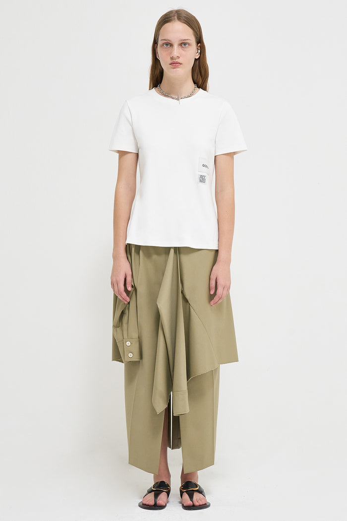 Goen.j Logo-patches Cotton-jersey Top WHITE