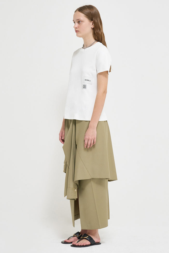 Goen.j Logo-patches Cotton-jersey Top WHITE