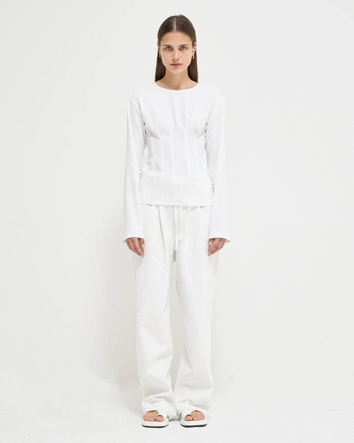 Goen.j Long-sleeved Stretch-crepe Fitted Top