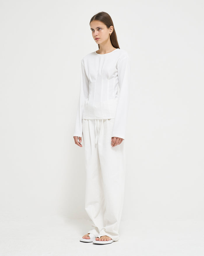 Goen.j Long-sleeved Stretch-crepe Fitted Top