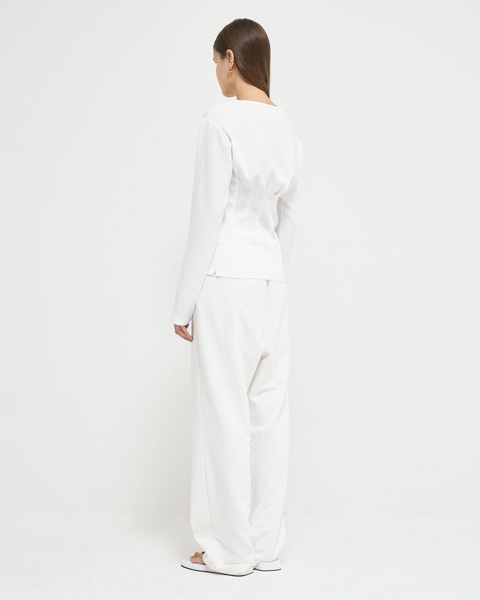 Goen.j Long-sleeved Stretch-crepe Fitted Top