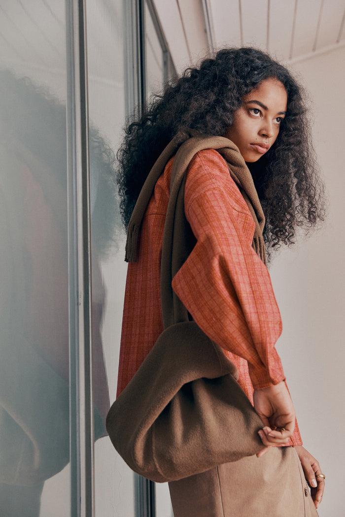 Goen.j Oversized Checked Shirt PINK