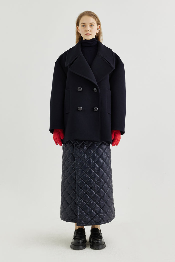 Goen.j Oversized Double-breasted Wool Pea Coat