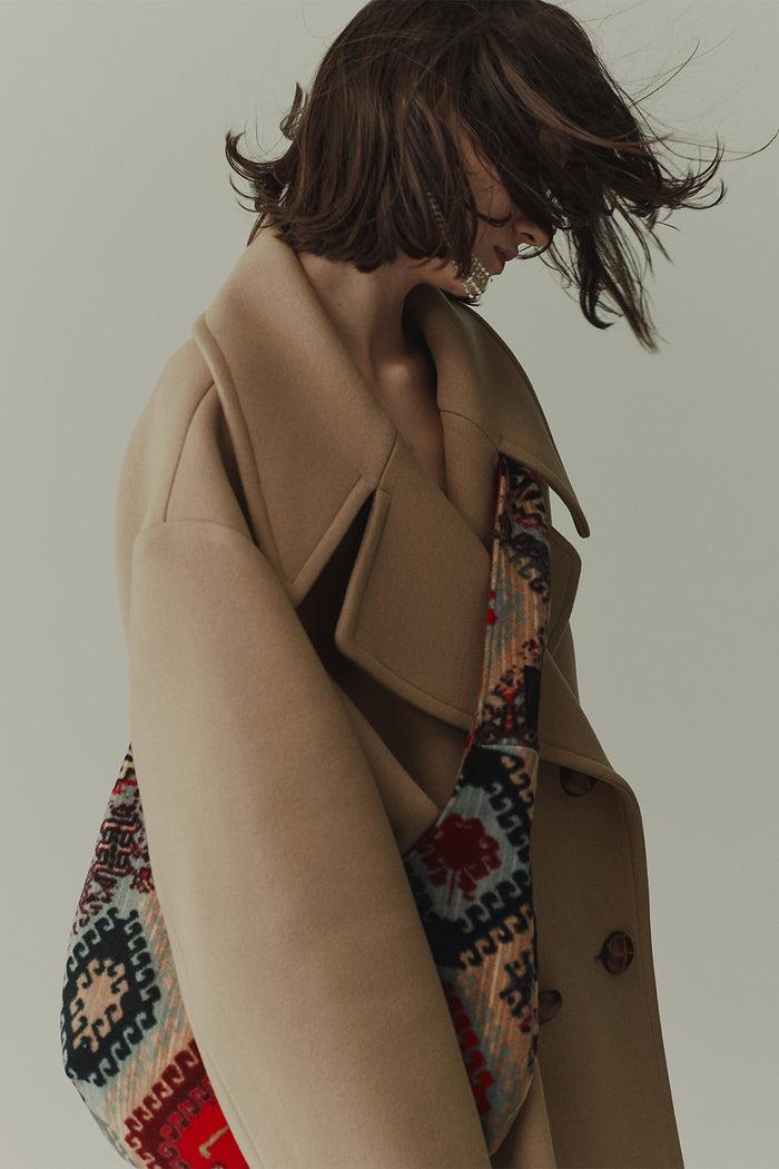 Goen.j Oversized Double-breasted Wool Pea Coat