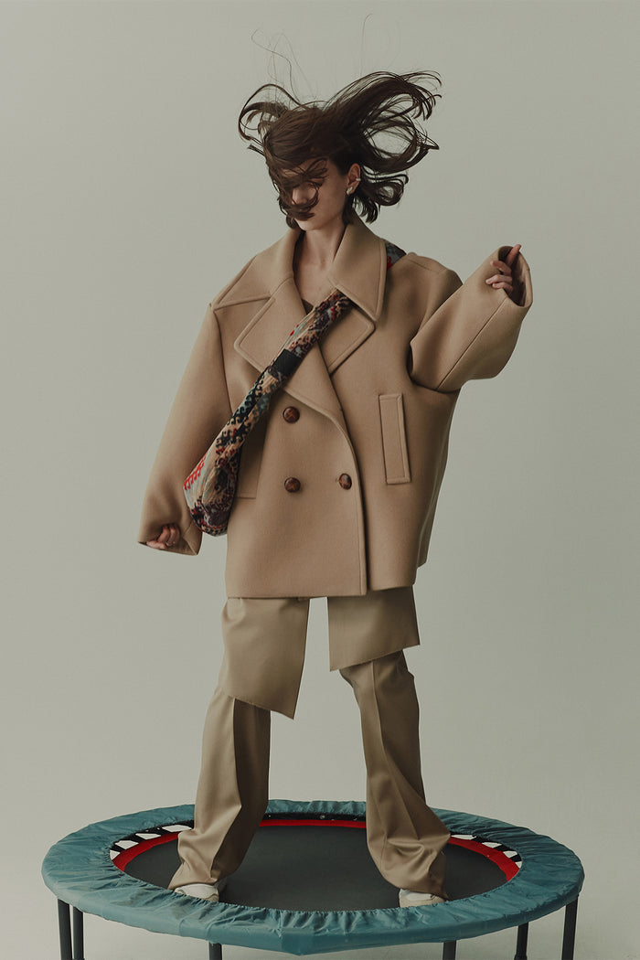 goen.j Oversized double-breasted wool pea coat