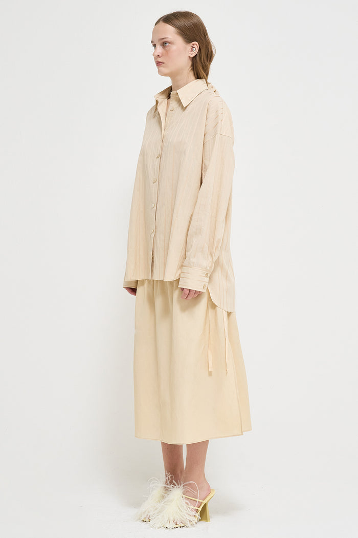 Goen.j Oversized Metallic Striped Shirt BUTTER