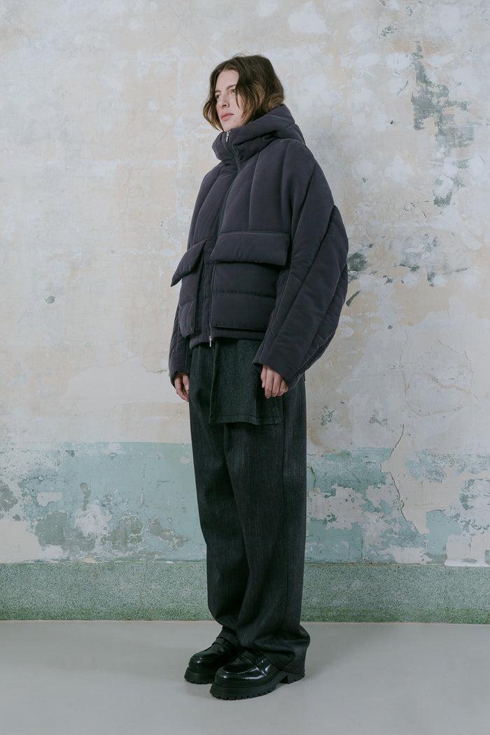 Goen.j Quilted Hood Jacket CHARCOAL