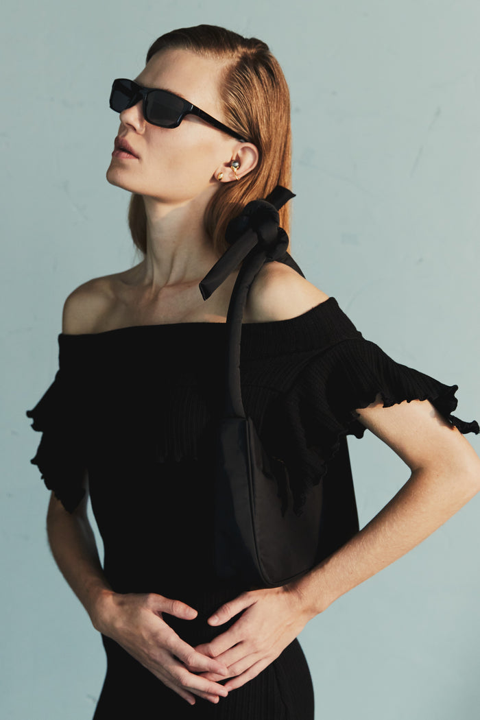 Goen.j Recycled Nylon Knot Strap Shoulder Bag