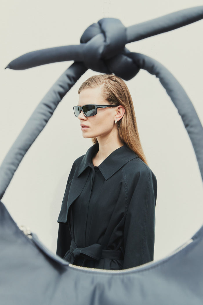 goen.j Recycled nylon knot strap shoulder bag