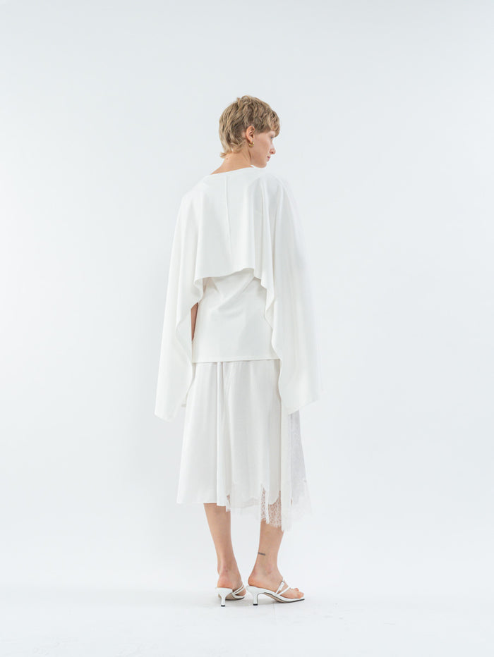 Goen.j Ribbed U-Neck Cape Tank Top IVORY