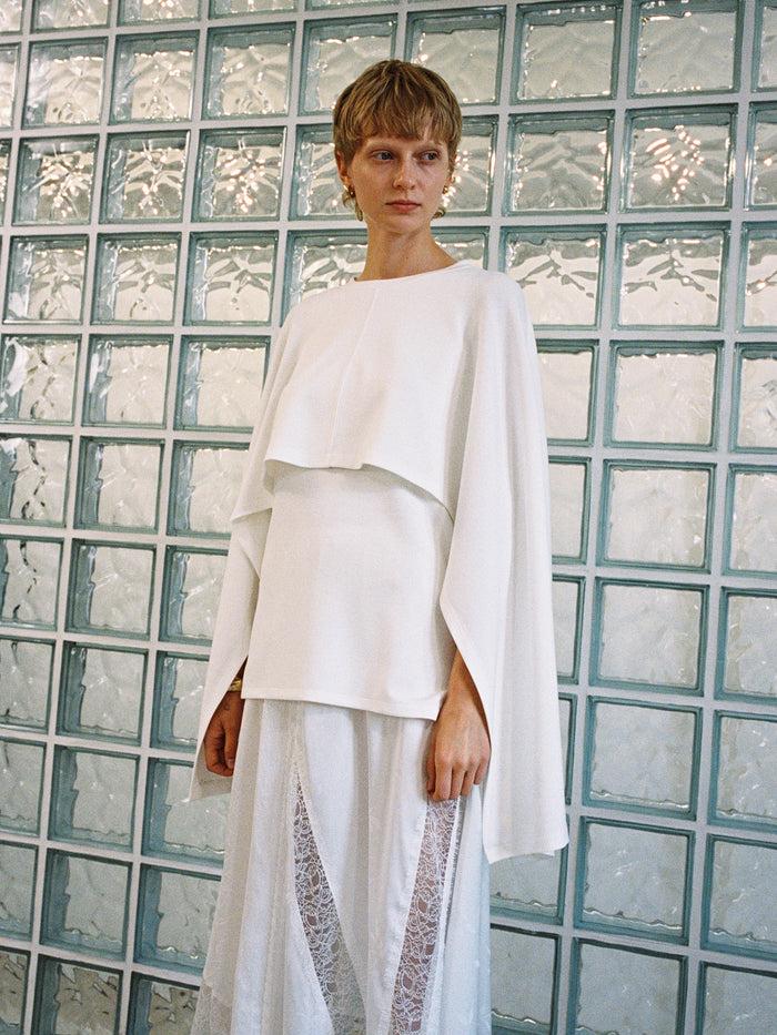 goen.j Ribbed U-Neck Cape Tank Top IVORY