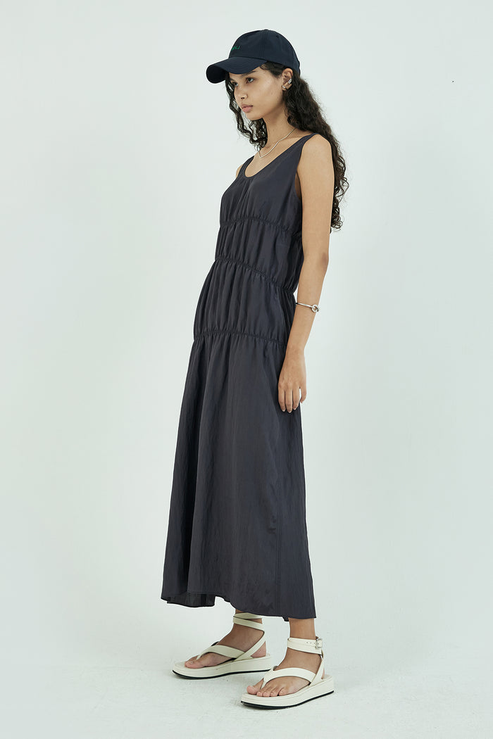 Goen.j Ruched Viscose Sleeveless Maxi Dress