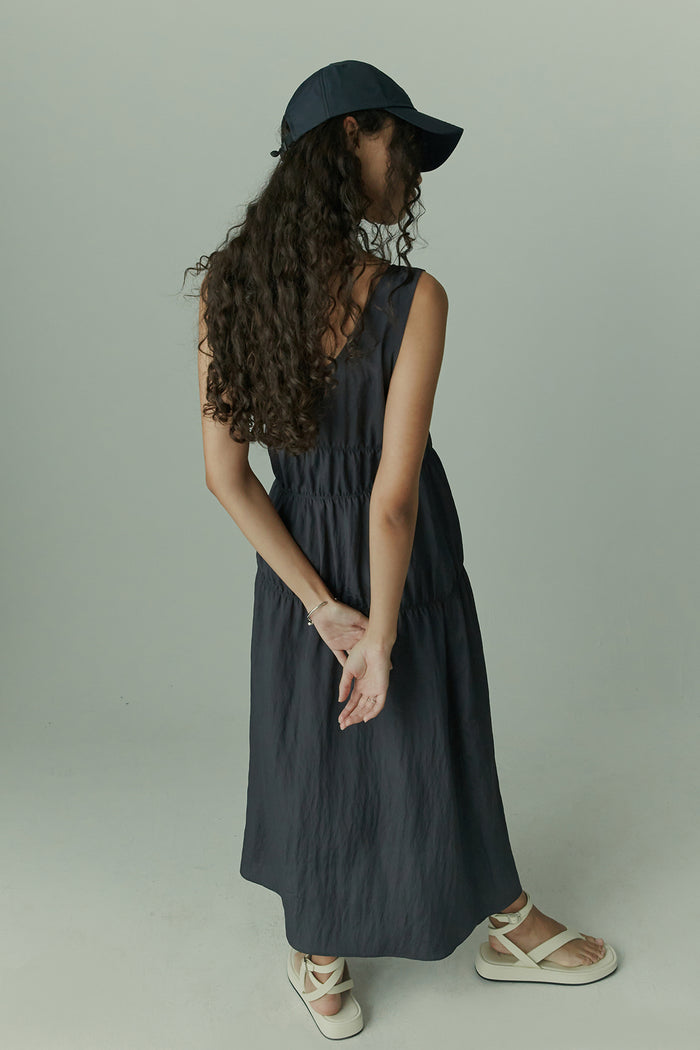 goen.j Ruched viscose sleeveless maxi dress