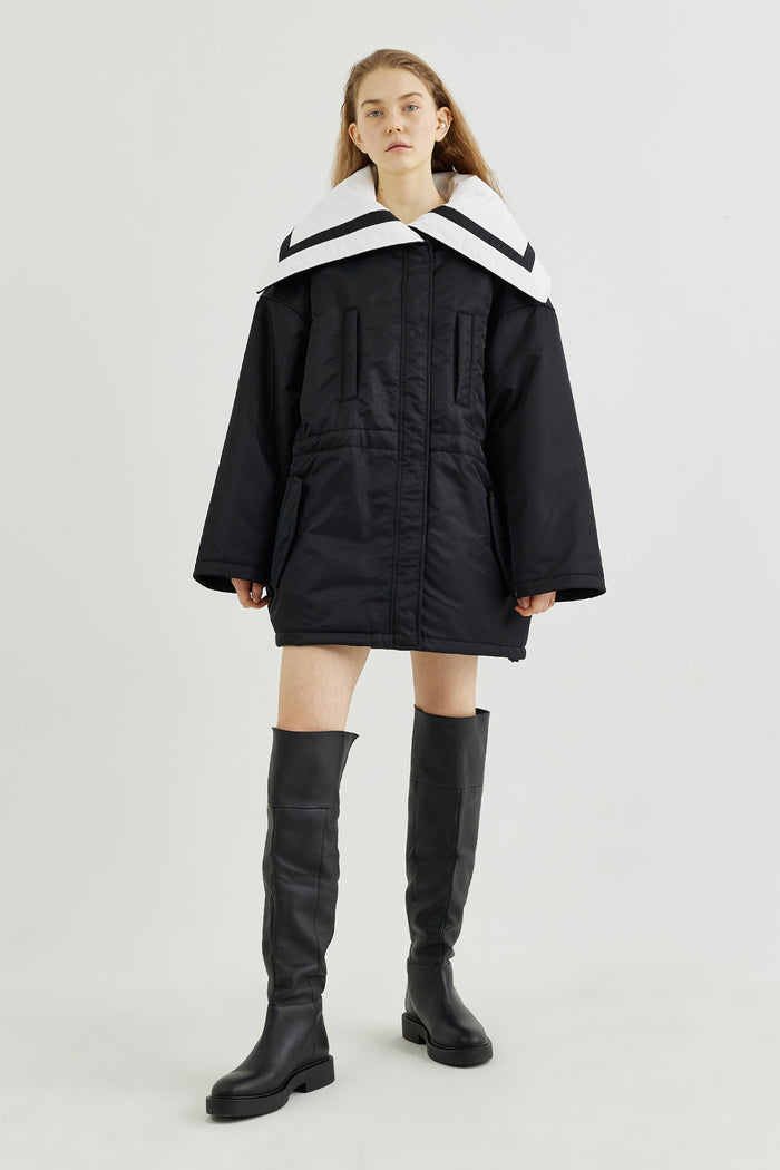 Goen.j Sailor-collar Padded Coat