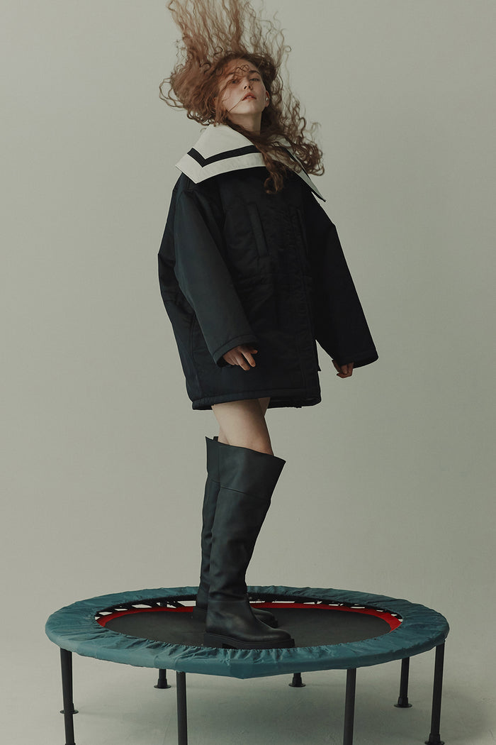 goen.j Sailor-collar padded coat