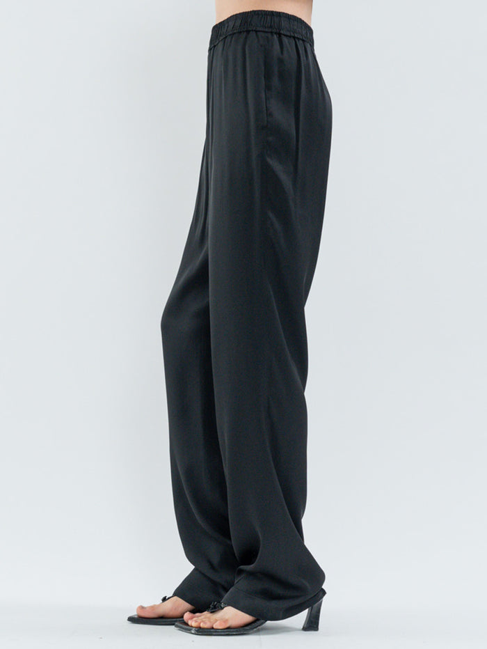 Goen.j Satin Straight Pants BLACK