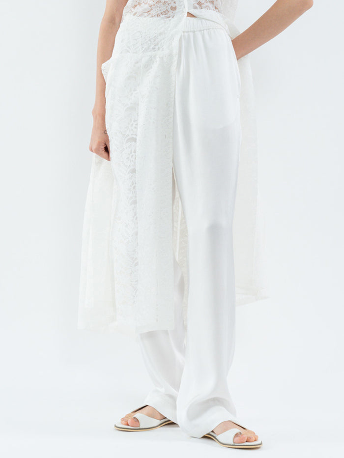 Goen.j Satin Straight Pants IVORY