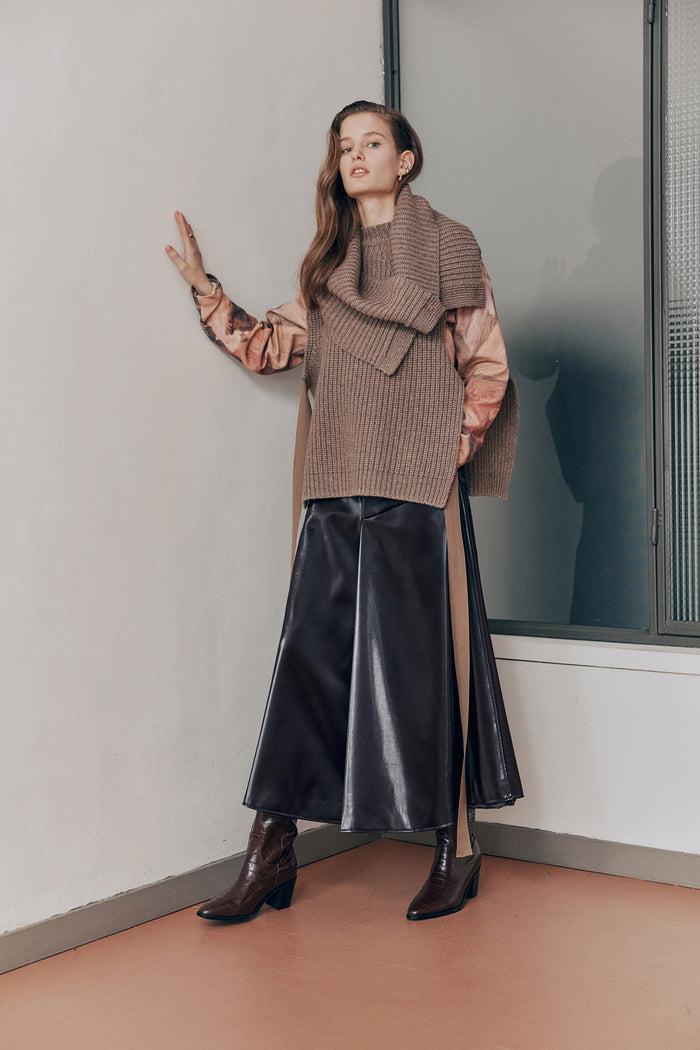 goen.j Sleeveless sweater with side taps DARK NAVY