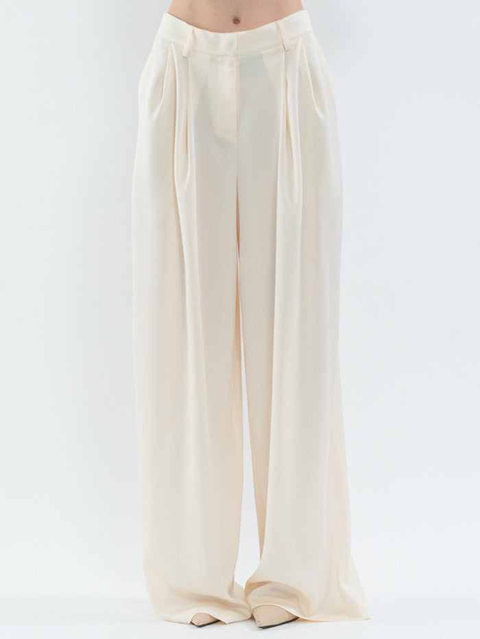 Goen.j Tuck Wide-Leg Trousers CREAM