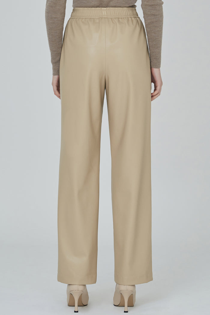Goen.j Vegan Leather Lounge Pants BEIGE