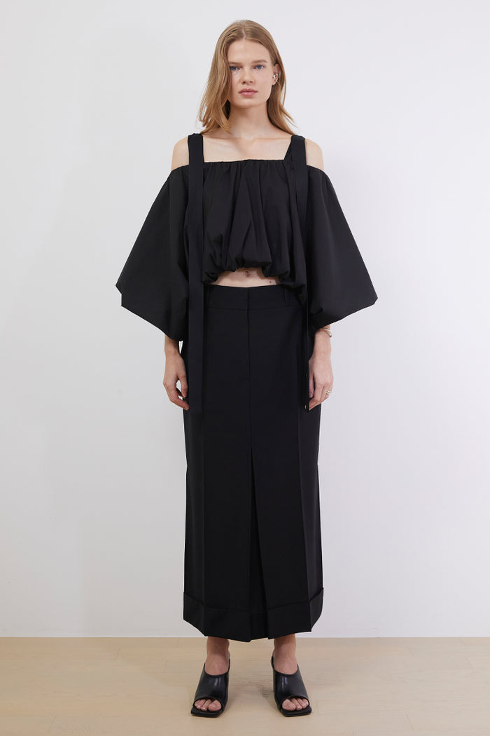 Goen.j Voluminous Shape Cotton-blend Top BLACK