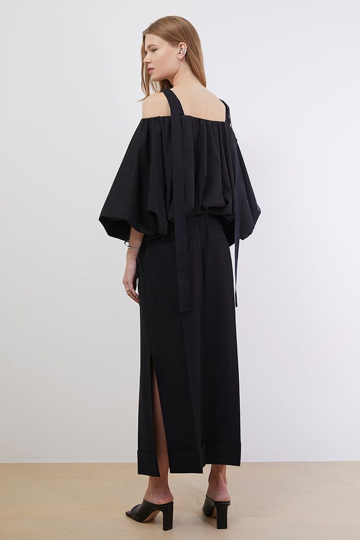 Goen.j Voluminous Shape Cotton-blend Top BLACK