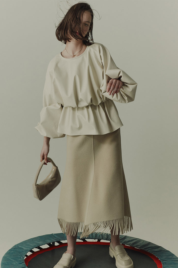 goen.j Voluminous shape vegan leather top CREAM goen.j Voluminous shape vegan leather top CREAM