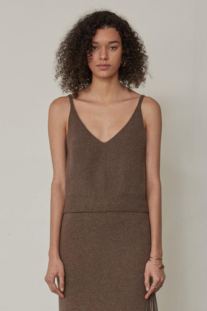 Goen.j Wool And Cashmere-blend Knit Tank Top TAUPE