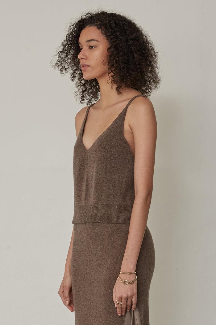 Goen.j Wool And Cashmere-blend Knit Tank Top TAUPE