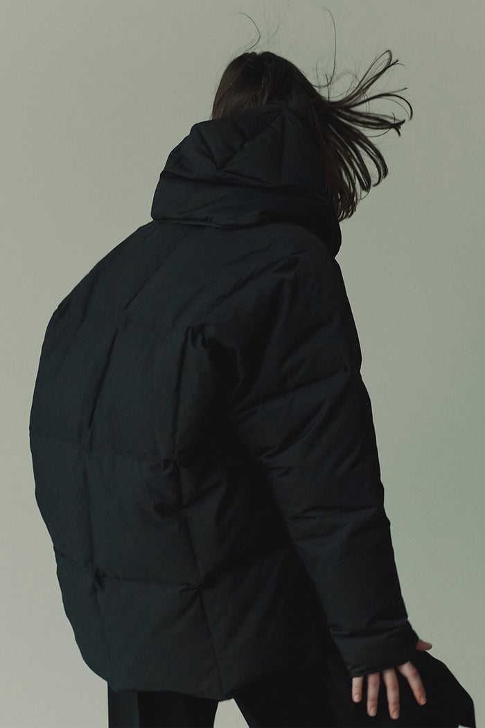 Goen.j Hooded Quilted-down Cocoon Down Jacket BLACK