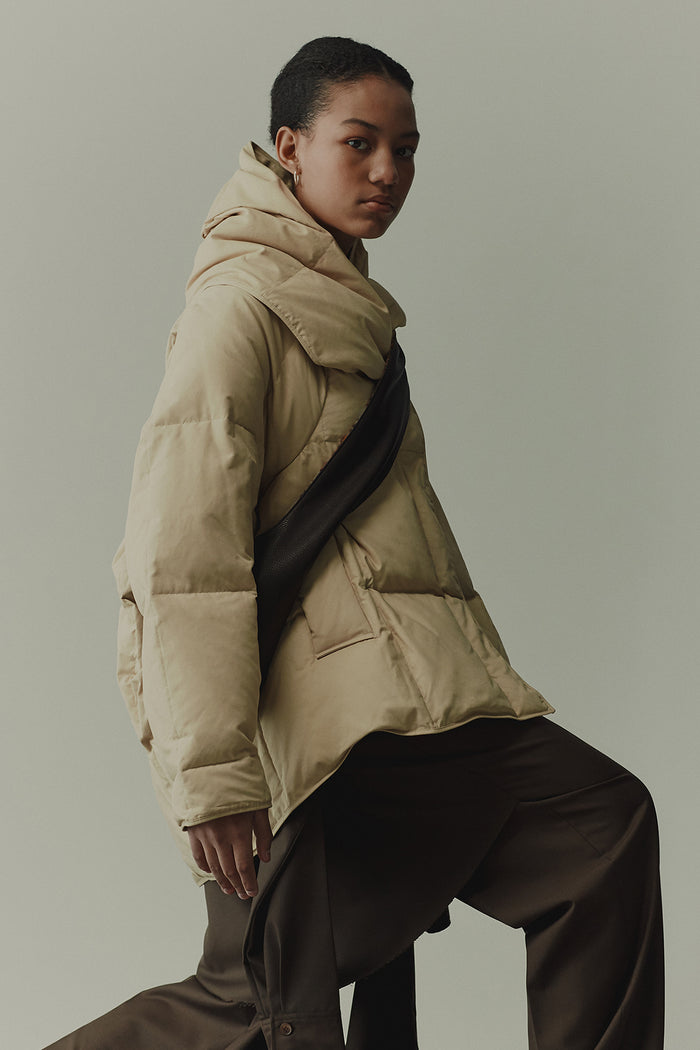 Goen.j Hooded Quilted-down Cocoon Down Jacket BUTTER