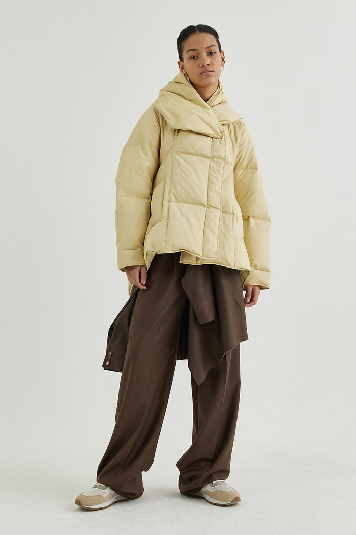 Goen.j Hooded Quilted-down Cocoon Down Jacket BUTTER