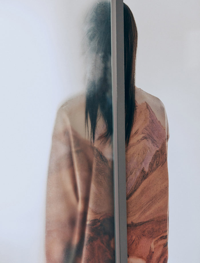 goen.j Jour landscape print cotton jersey T-shirt JOUR LANDSCAPE(CREAM)