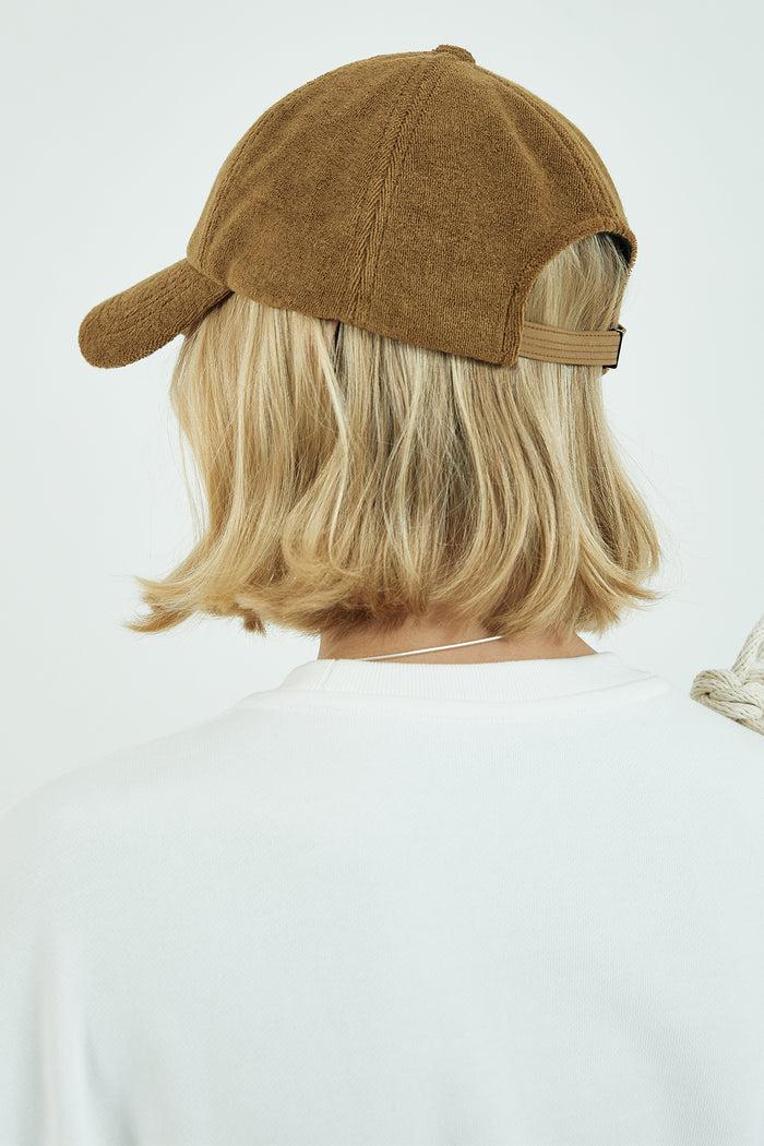 Goen.j Mademoiselle-embroidered Cotton Terry Baseball Cap Mustard