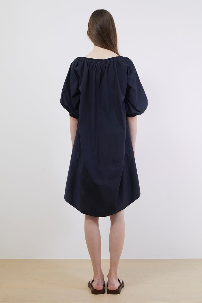 Goen.j Off-the-shoulder Puffed Sleeves Mini Dress NAVY