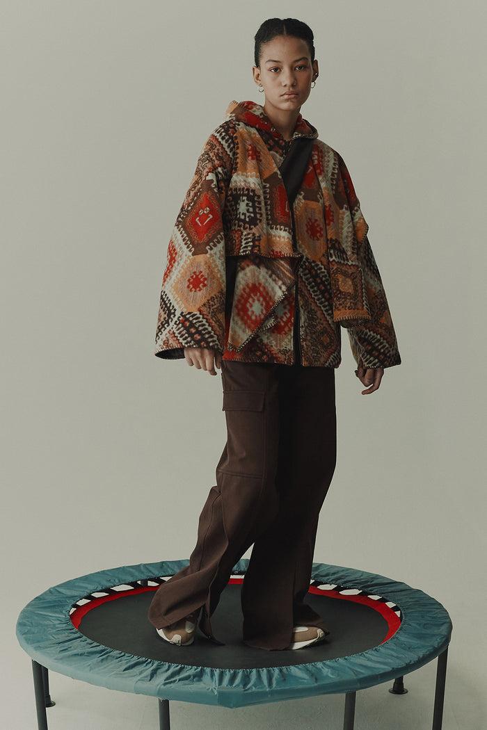 Goen.j Paneled Cotton-twill Wide-leg Cargo Pants BROWN