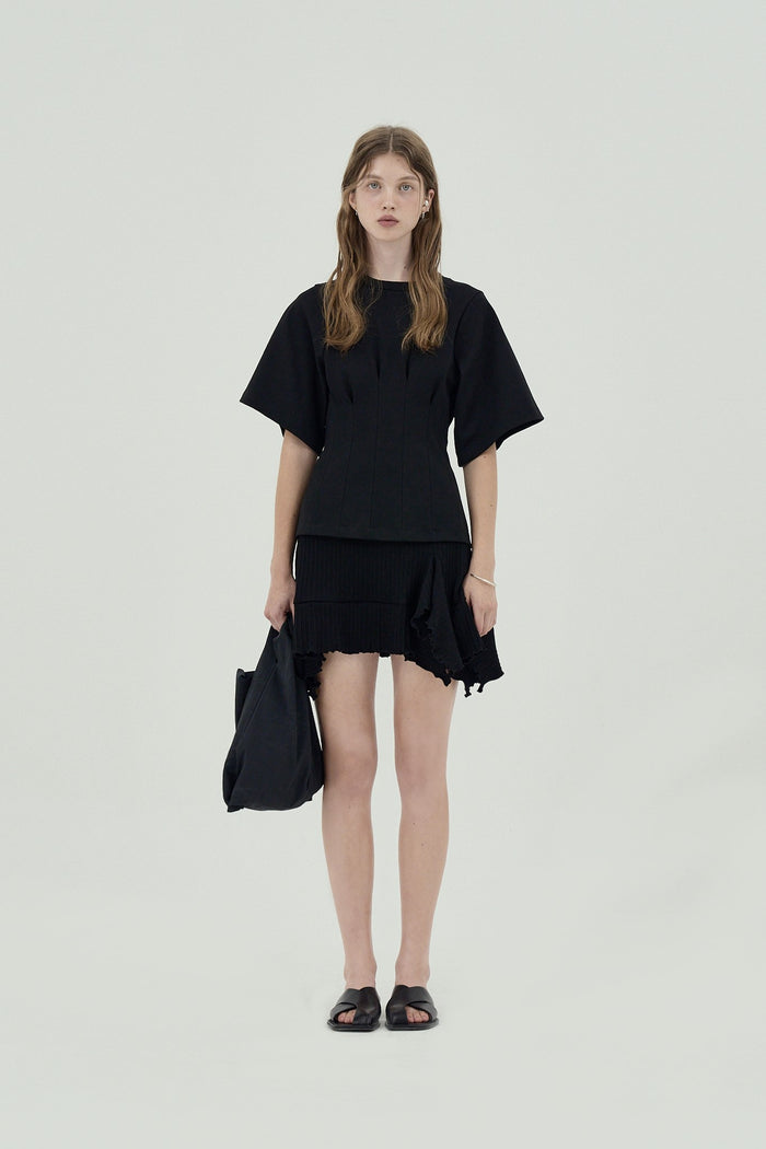 Goen.j Slim Fitted Sleeveless Cotton-jersey Top BLACK