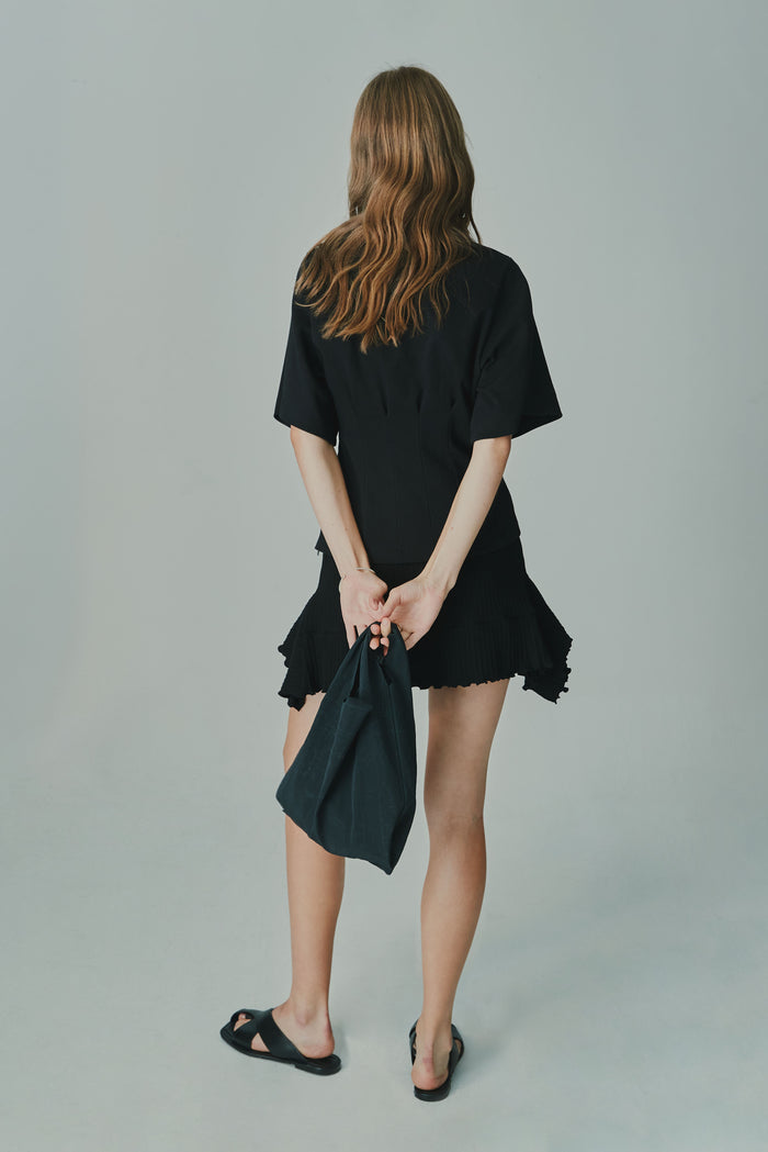 goen.j Slim fitted sleeveless cotton-jersey top BLACK