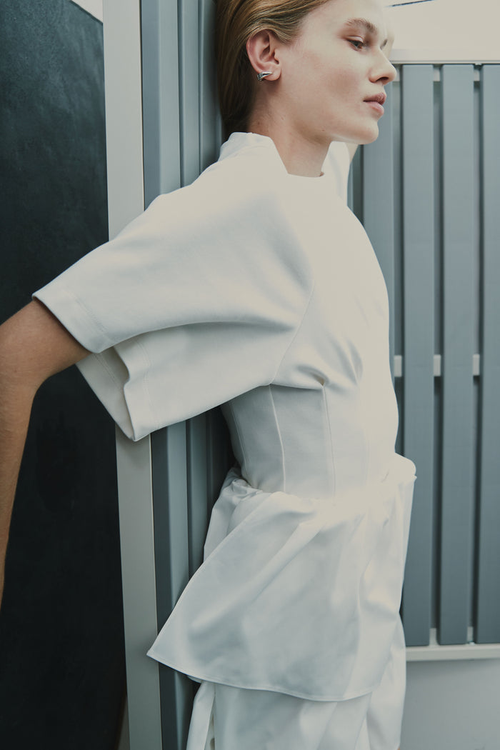 goen.j Slim fitted sleeveless cotton-jersey top WHITE