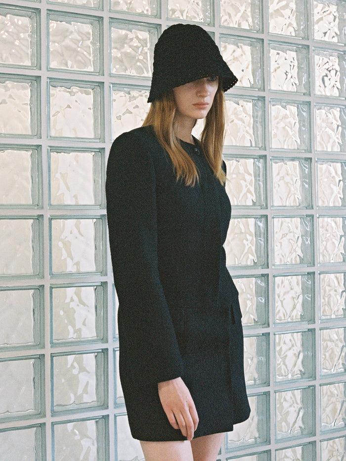 goen.j Tweed Textured Woven Cotton-Blend Bucket Hat