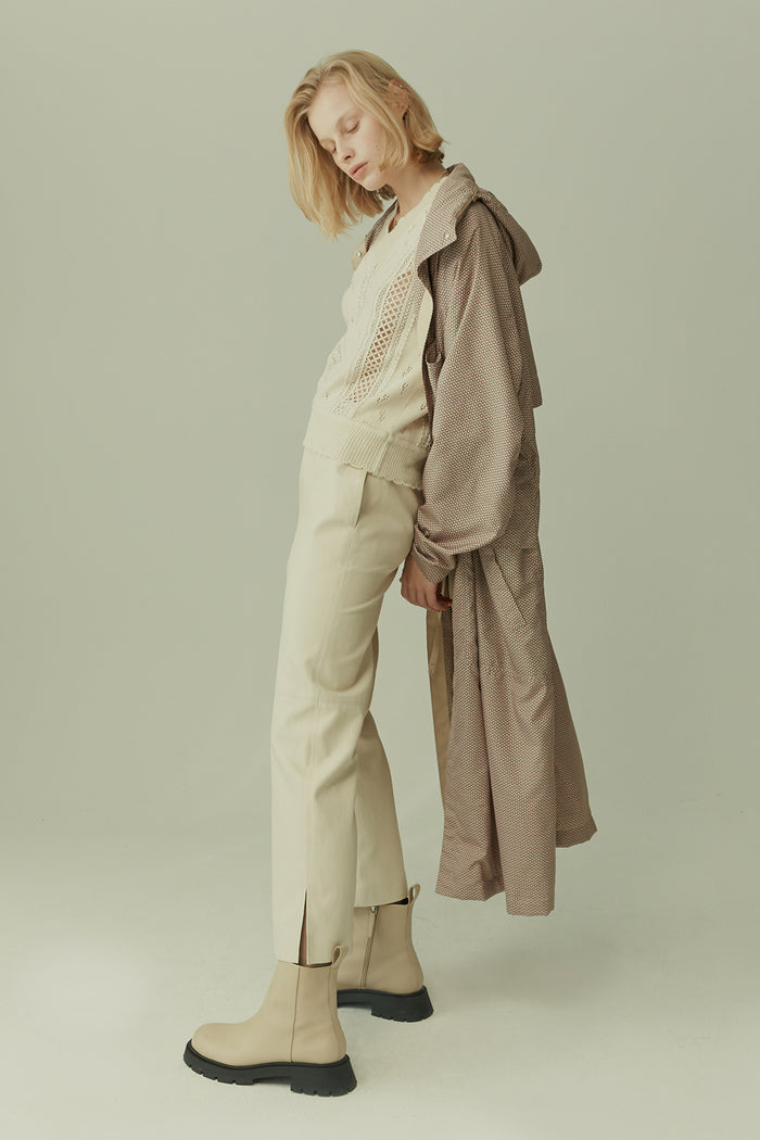 Goen.j V-neck Sleeveless Cropped Sweater Natural Beige NATURAL BEIGE