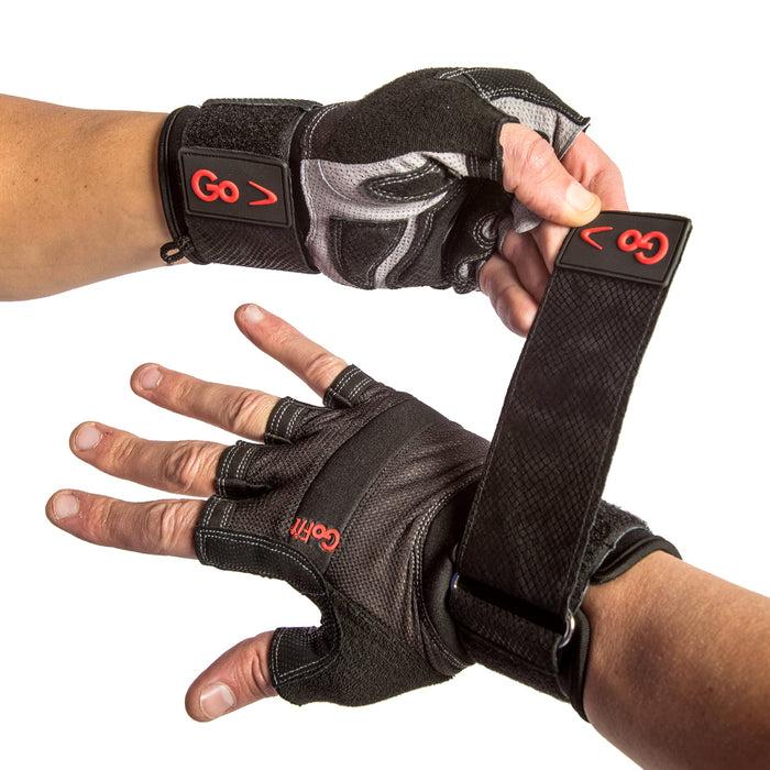 Gofit Xtreme Wrist Wrap Gloves With Articulated Grip