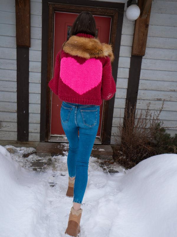 Gogo Heart Cardi Midnight/Bubble Gum