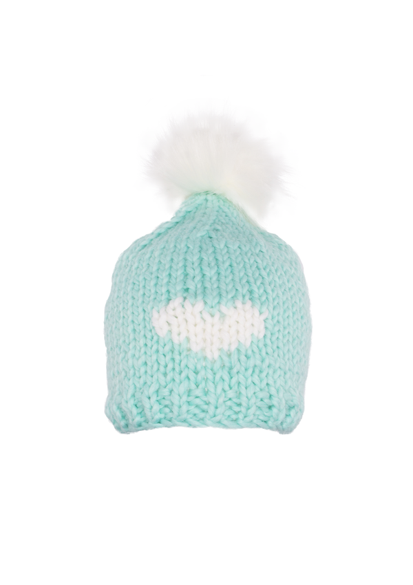Gogo HEART Toque With Removable POM Pine