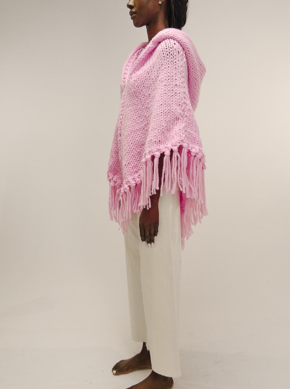 gogo Knit Hooded Poncho