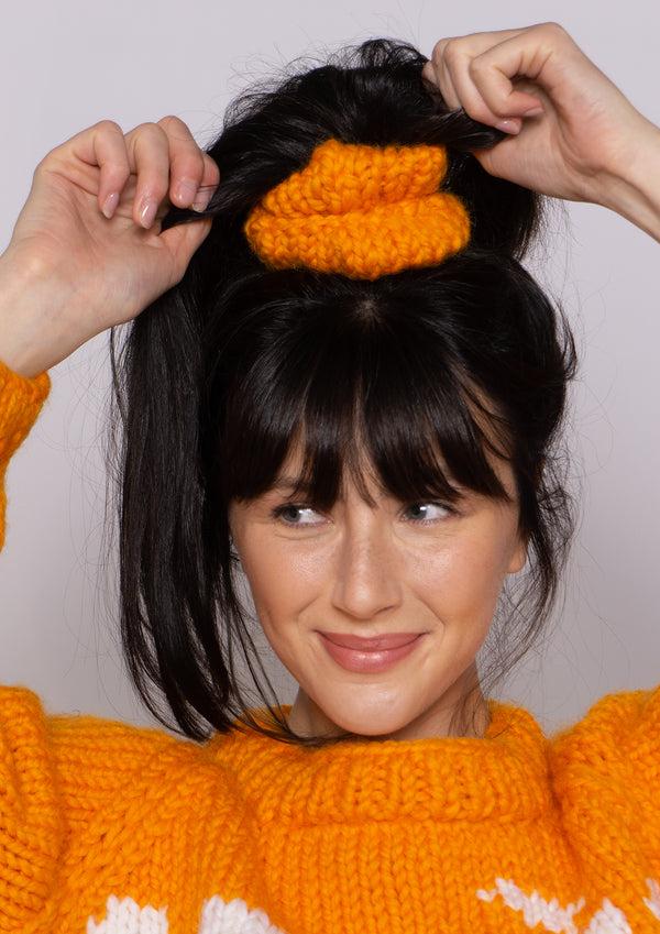 Gogo Knit Scrunchie Snow