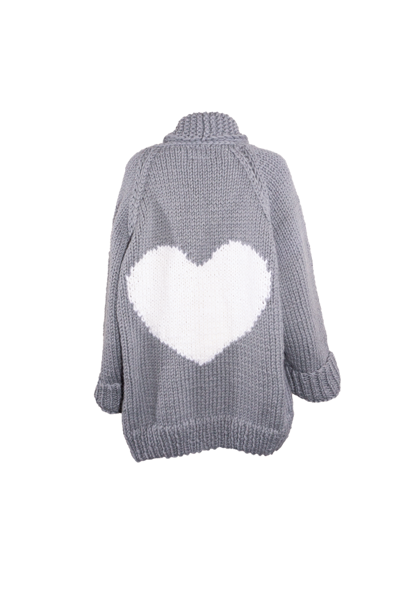 Gogo Long Heart Jacket Stone/Snow