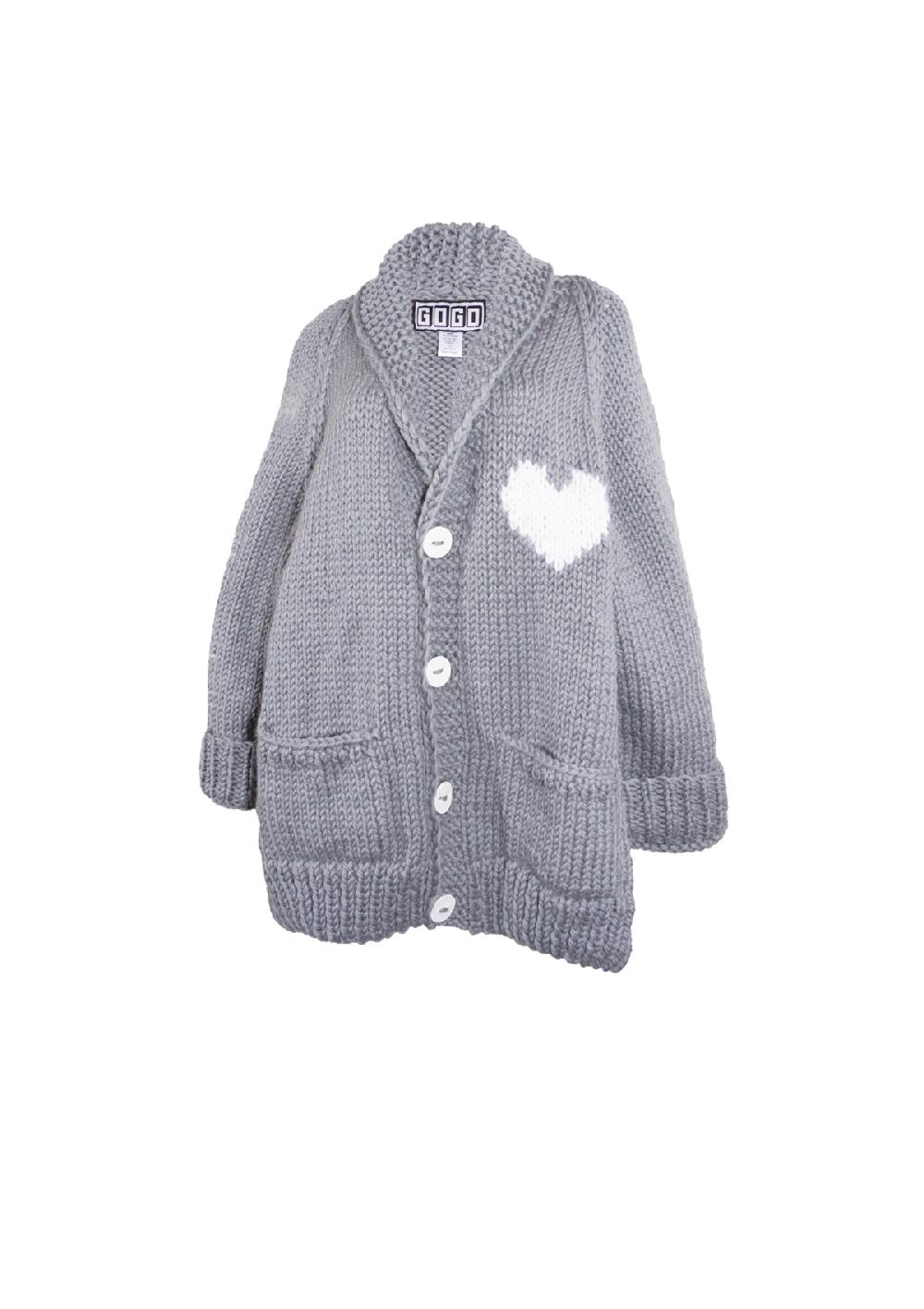 gogo Long Heart Jacket Stone/Snow