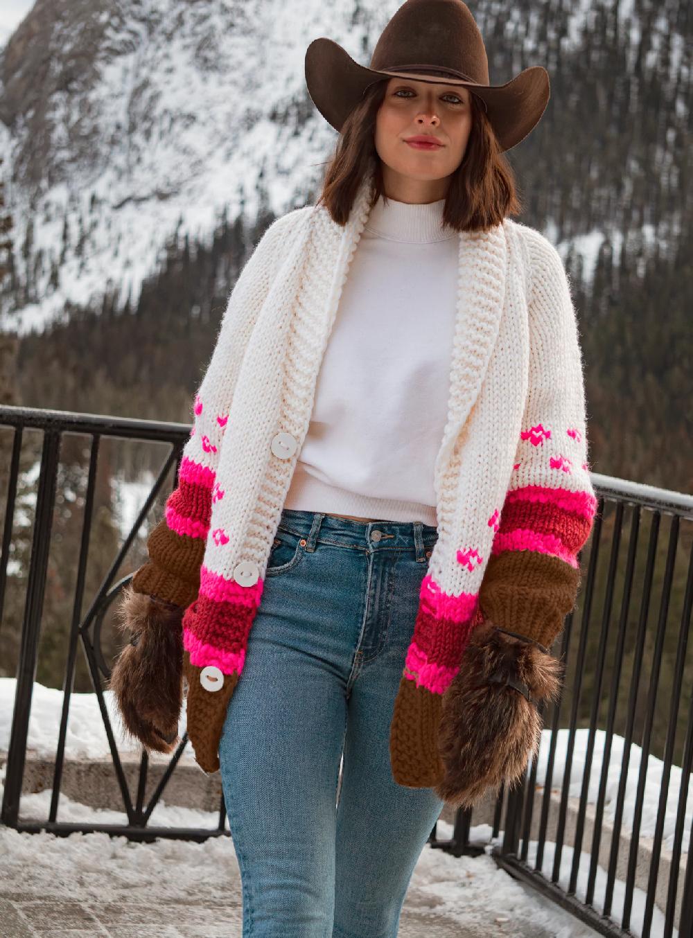 gogo Long Nordic Stripe Cardi Earth