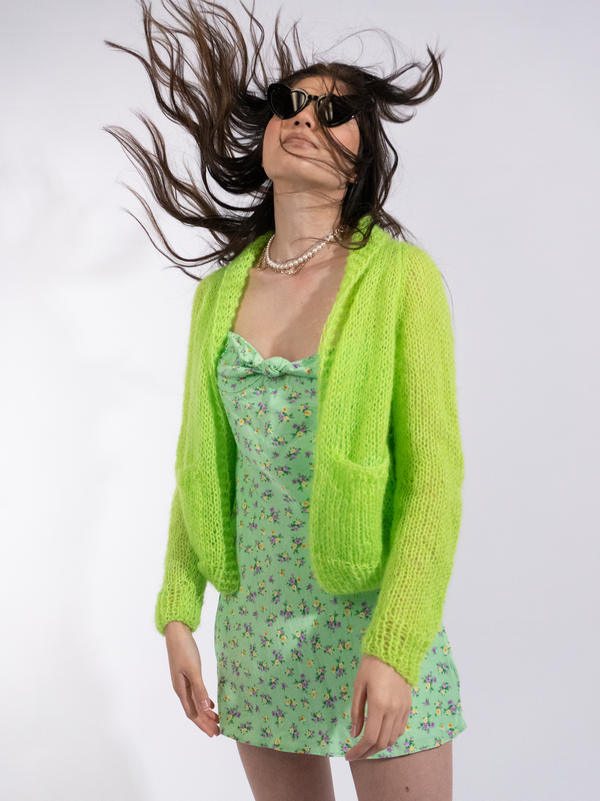Gogo Mohair Cardi Candy Pink